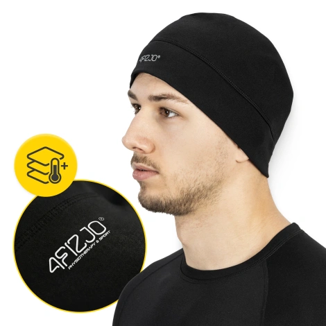 Czapka termiczna unisex - elastyczna, czarna