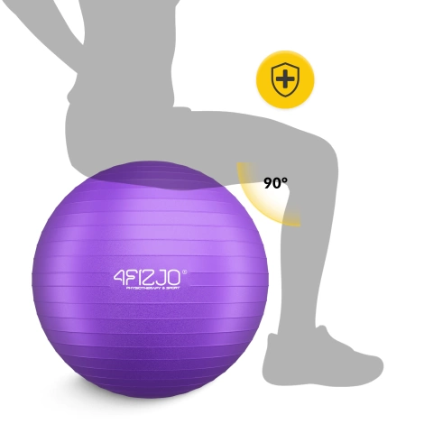 Piłka gimnastyczna dmuchana 55 cm fioletowa