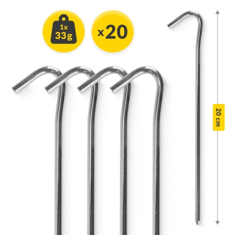 Zestaw stalowych śledzi do namiotu 20 szt.