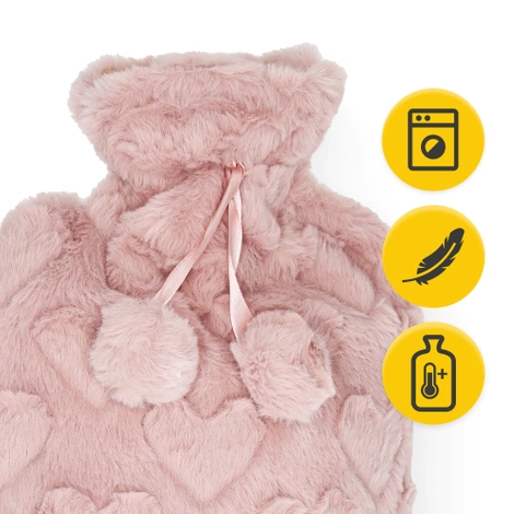 Termofor gumowy w pluszowym pokrowcu SERCA 2 litry