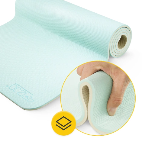 Mata do ćwiczeń i jogi antypoślizgowa TPE 0,6 cm zielona