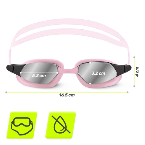 Okulary do pływania TSUNAMI różowe