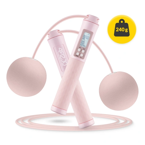 Skakanka z licznikiem i kulkami różowa