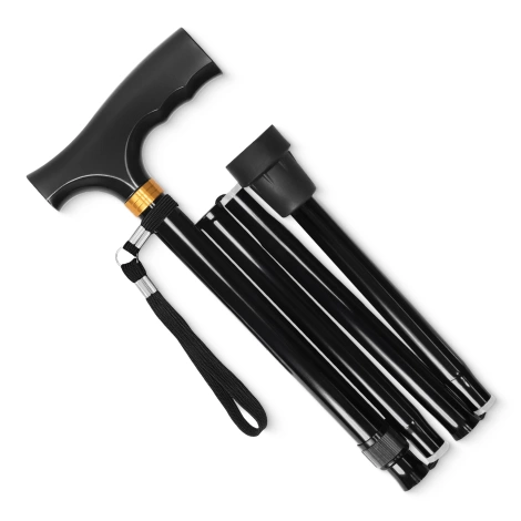 Składana laska z drewnianą rączką