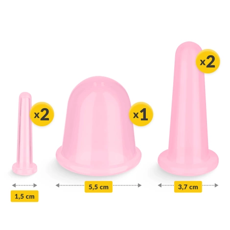 Silikonowe bańki chińskie 5 szt. FACE+ różowe