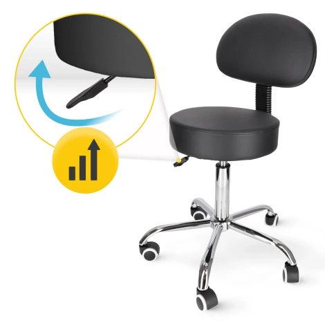 Taboret obrotowy z oparciem do masażu PURE+