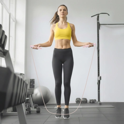 Skakanka z licznikiem i kulkami różowa