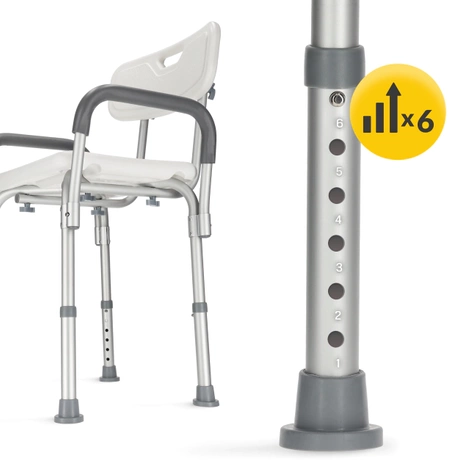 Krzesło pod prysznic z oparciem i podłokietnikami