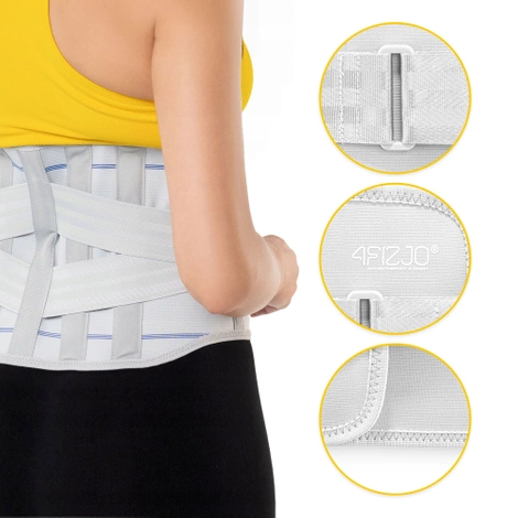 Pas ortopedyczny na kręgosłup lędźwiowy S jasnoszary