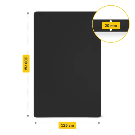 Duża mata do ćwiczeń antypoślizgowa TPE 2 cm czarna