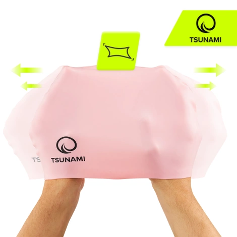 Czepek na basen unisex TSUNAMI różowy
