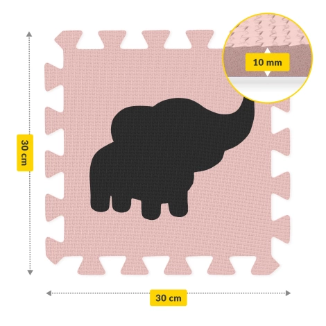 Mata edukacyjna dla dzieci puzzle 150 x 150 cm różowa