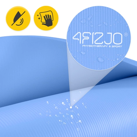 Mata do ćwiczeń fitness i jogi NBR 180 × 60 × 1 cm niebieska