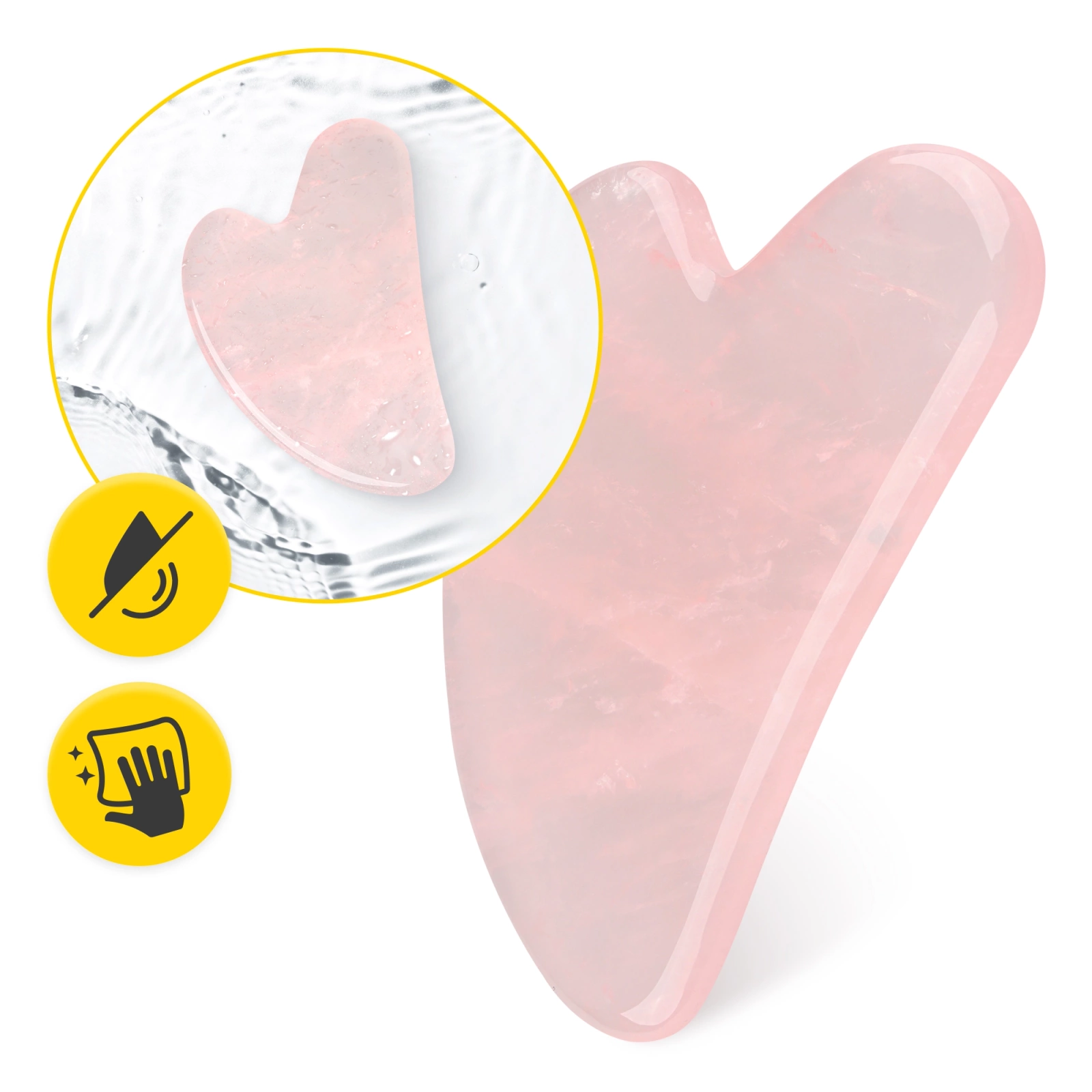 Klasyczny kamień Gua Sha z naturalnego różowego kwarcu