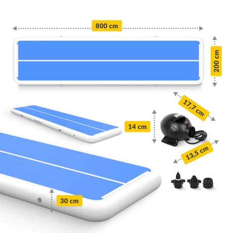 Ścieżka akrobatyczna AIR MAT PRO 8 x 2 x 0,3 m z pompką