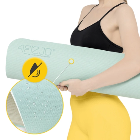 Mata do ćwiczeń i jogi antypoślizgowa TPE 1 cm zielona