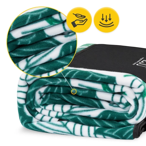 Koc piknikowy plażowy z izolacją 200 x 200 cm liście