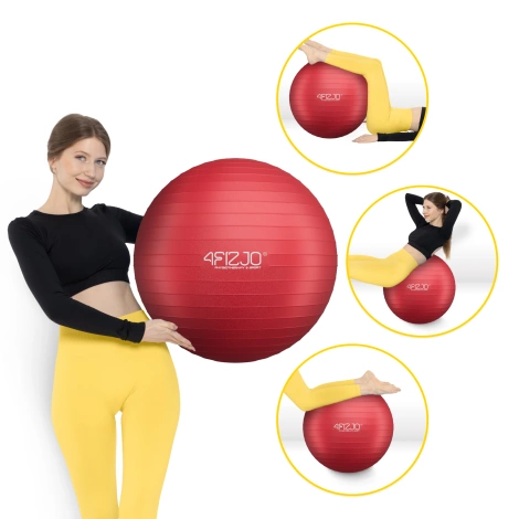Piłka gimnastyczna dmuchana 65 cm czerwona