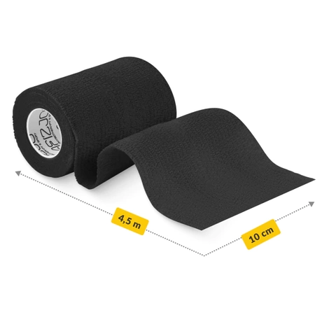 Bandaż kohezyjny samoprzylepny 4,5 m × 10 cm czarny