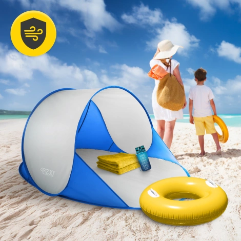 Namiot plażowy samorozkładający niebiesko-szary