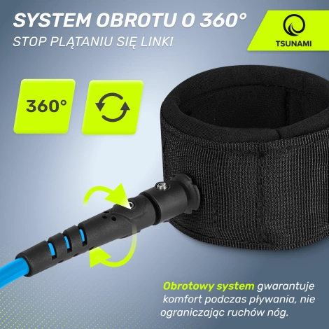 Linka bezpieczeństwa do deski SUP TSUNAMI niebieska