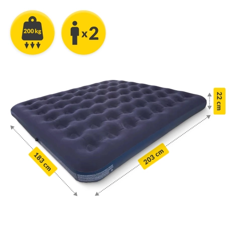 Materac dmuchany dwuosobowy Avenli 203 x 183 x 22 cm z pompką i poduszkami