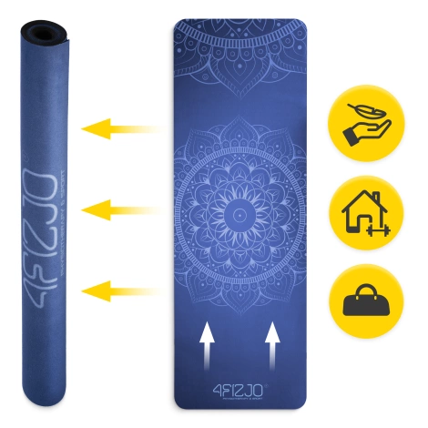 Zamszowa mata do jogi i ćwiczeń 1,5 mm niebieska