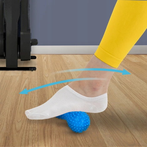 Podwójna piłka sensoryczna do masażu niebieska