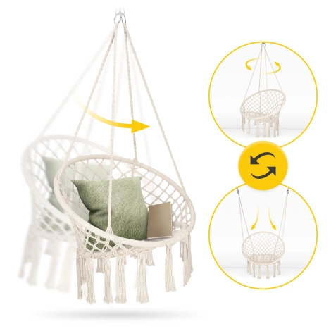 Huśtawka ogrodowa BOHO beżowa