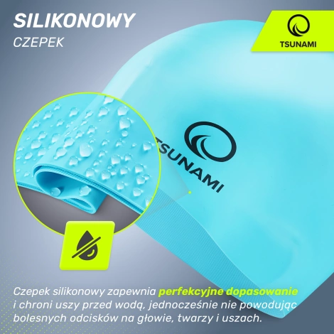 Czepek na basen dla dzieci TSUNAMI niebieski
