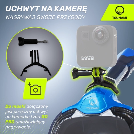 Maska do nurkowania pełnotwarzowa TSUNAMI PRO S/M