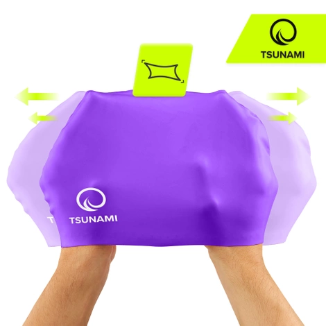 Czepek na basen unisex TSUNAMI fioletowy