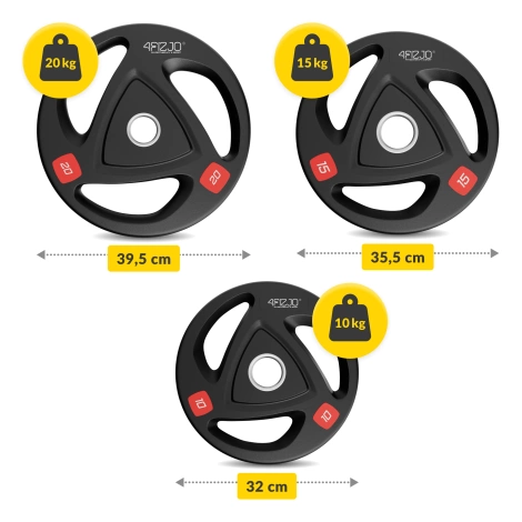 Zestaw olimpijski - obciążenie 107,5 kg + sztanga