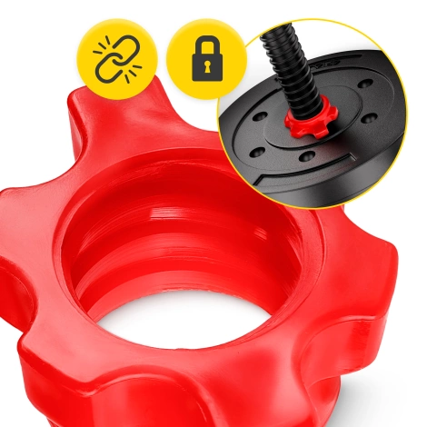 Zaciski plastikowe do gryfu 25 mm 2 szt. - czerwone