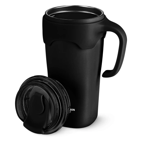 Kubek termiczny ze słomką 650 ml czarny