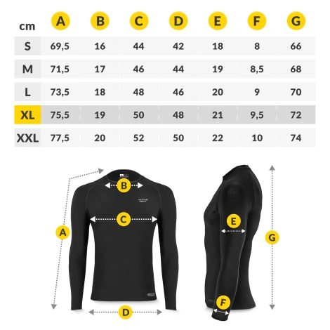 Zestaw odzieży termicznej unisex - czarny komplet 5w1 rozmiar XL