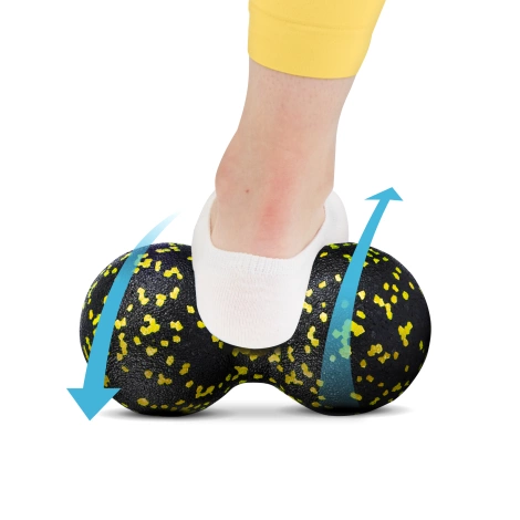 Wałek i piłki do rollowania i masażu EPP zestaw 3 szt. żółty