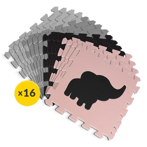 Mata edukacyjna dla dzieci puzzle 150 x 150 cm różowa