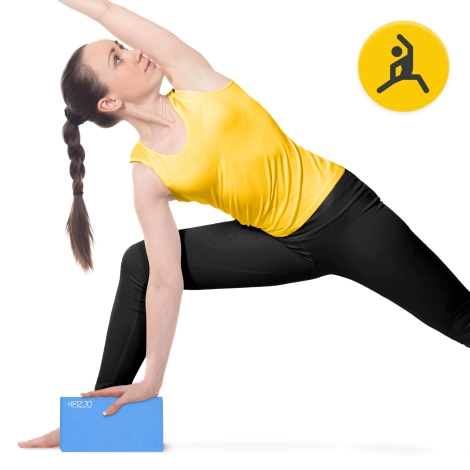 Kostka piankowa do jogi niebieska