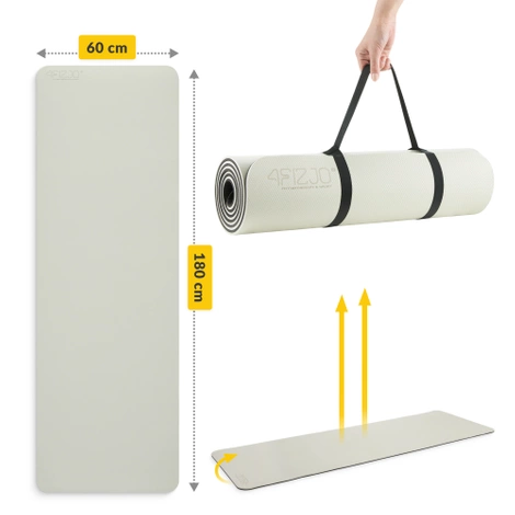 Mata do ćwiczeń i jogi antypoślizgowa TPE 1 cm szara