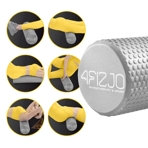 Wałek do masażu z wypustkami CARE+ 45 cm szary