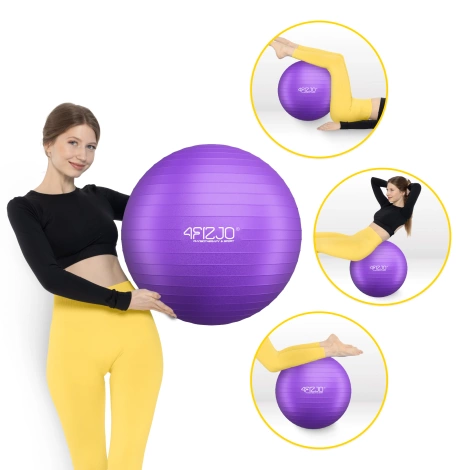 Piłka gimnastyczna dmuchana 55 cm fioletowa