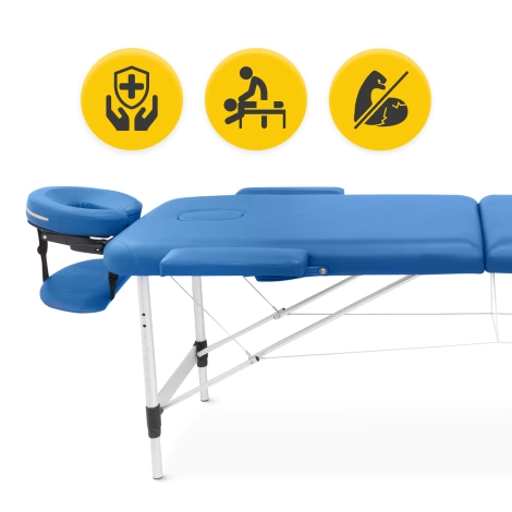 Stół do masażu aluminiowy 60 cm niebieski
