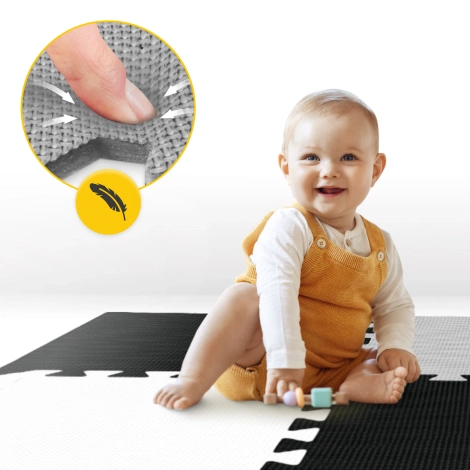 Mata edukacyjna dla dzieci puzzle 180 x 180 cm szara