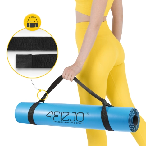 Mata do jogi i ćwiczeń antypoślizgowa 4 mm niebieska