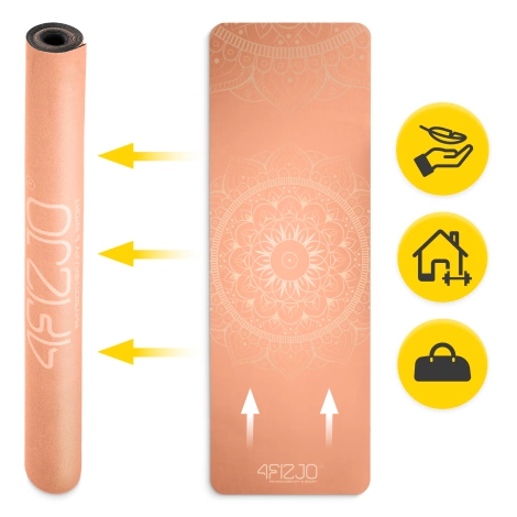 Zamszowa mata do jogi i ćwiczeń 1,5 mm pomarańczowa