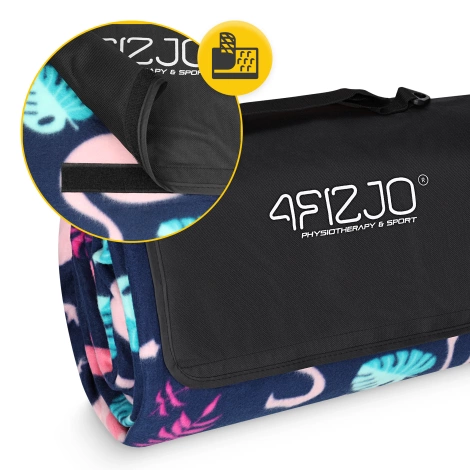 Koc piknikowy plażowy z izolacją 200 x 200 cm flamingi