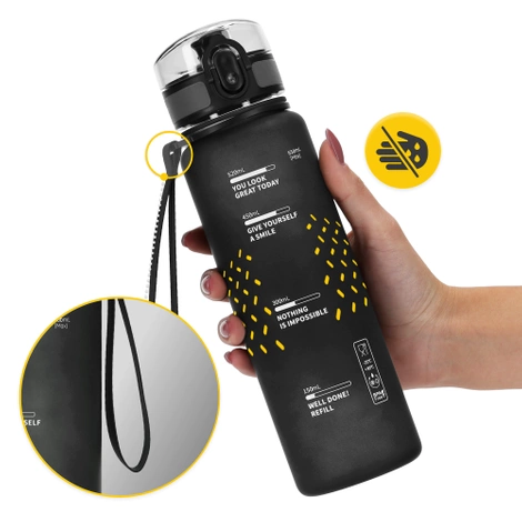 Butelka sportowa na wodę 650 ml czarna