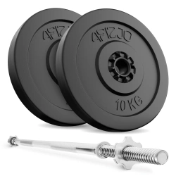 Zestaw kulturystyczny bitumiczny 20 kg + gryf prosty 180 cm