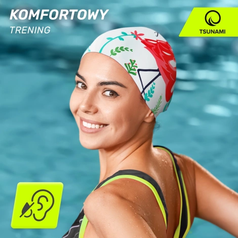 Czepek na basen damski TSUNAMI FLAMINGO